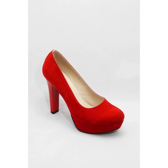 Kadın Moda Şık Kırmızı Klasik Topuklu Ayakkabı Topuklu Düğün Nişan Gece Abiye Ayakkabı