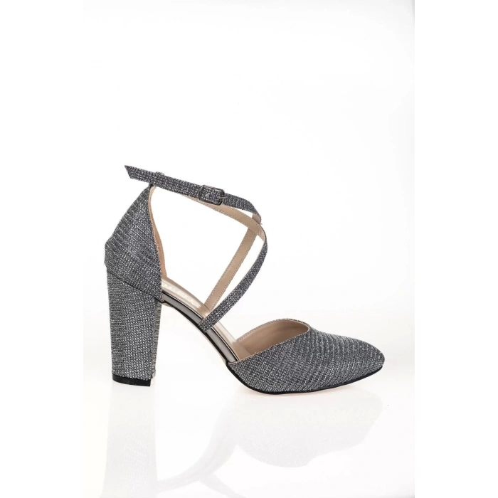 Kadın Moda Şık Platin Mercan Topuklu Klasik Ayakkabı Topuklu Düğün Nişan Gece Abiye Ayakkabı