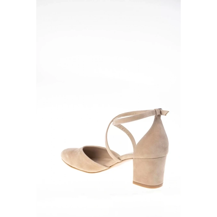 Kadın Moda Şık Pudra Süet Topuklu Klasik Ayakkabı Topuklu Düğün Nişan Gece Abiye Ayakkabı