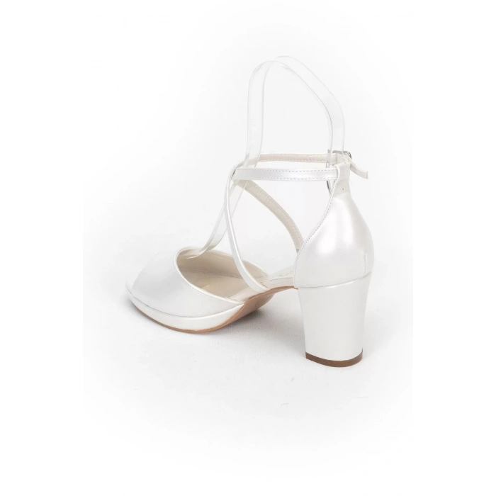 Kadın Moda Şık Sedef Cilt Topuklu Ayakkabı Zarif Tasarım Düğün Nişan Gece Abiye Ayakkabı