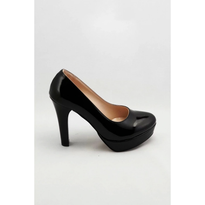 Kadın Moda Şık Siyah Klasik Topuklu Ayakkabı Topuklu Düğün Nişan Gece Abiye Ayakkabı