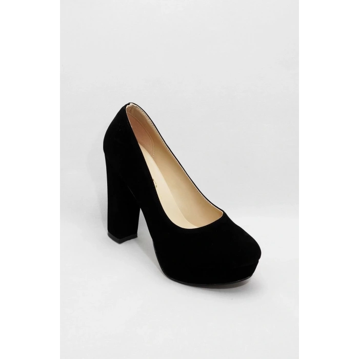 Kadın Moda Şık Siyah Klasik Topuklu Ayakkabı Topuklu Düğün Nişan Gece Abiye Ayakkabı