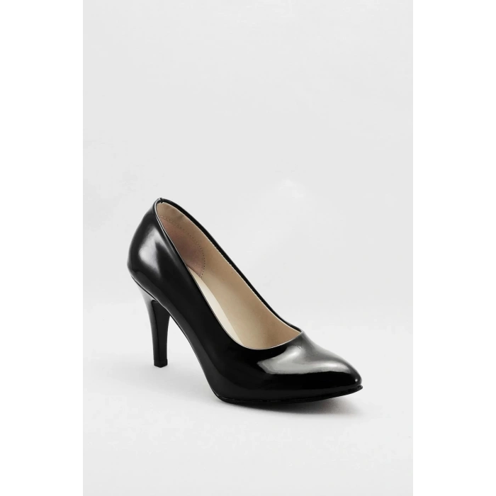 Kadın Moda Şık Siyah Klasik Topuklu Ayakkabı Topuklu Düğün Nişan Gece Abiye Ayakkabısı