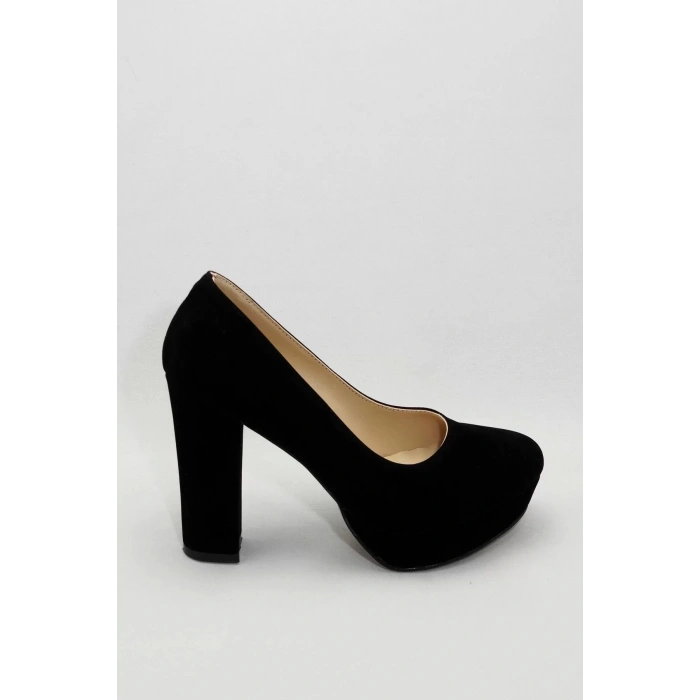 Kadın Moda Şık Siyah Klasik Topuklu Ayakkabı Topuklu Düğün Nişan Gece Abiye Ayakkabısı