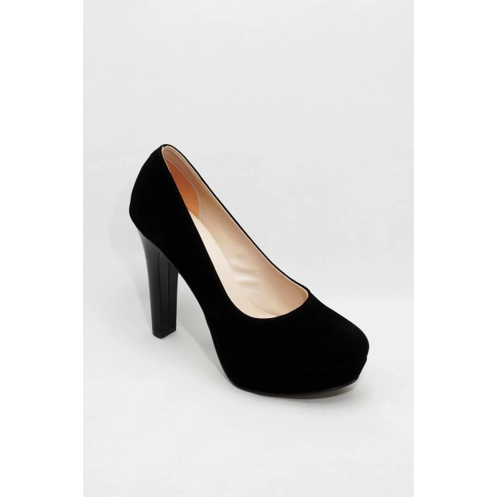 Kadın Moda Şık Siyah Klasik Topuklu Ayakkabı Topuklu Düğün Nişan Gece Abiye Ayakkabısı