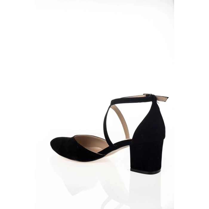 Kadın Moda Şık Siyah Süet Topuklu Klasik Ayakkabı Topuklu Düğün Nişan Gece Abiye Ayakkabı