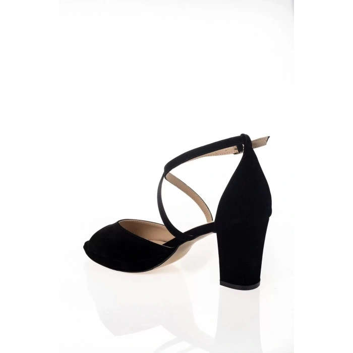 Kadın Moda Şık Siyah Topuklu Ayakkabı Topuklu Zarif Tasarım Düğün Nişan Gece Abiye Ayakkabı