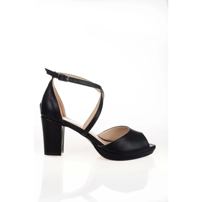 Kadın Moda Şık Siyah Topuklu Ayakkabı Topuklu Zarif Tasarım Düğün Nişan Gece Abiye Ayakkabısı