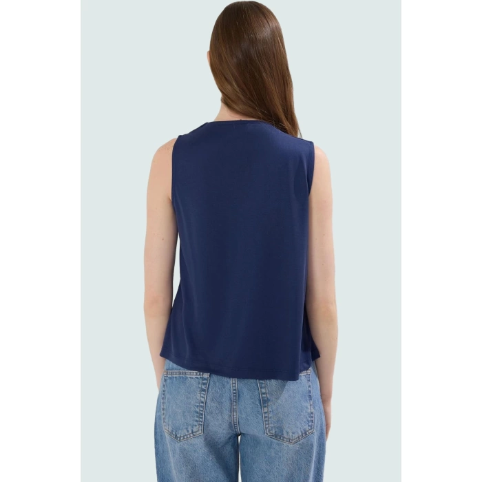 Kadın Modal Örme Bluz Rahat Kalıp V Yaka Yazlık Modern Stil Şık Görünüm Yüksek Kalite