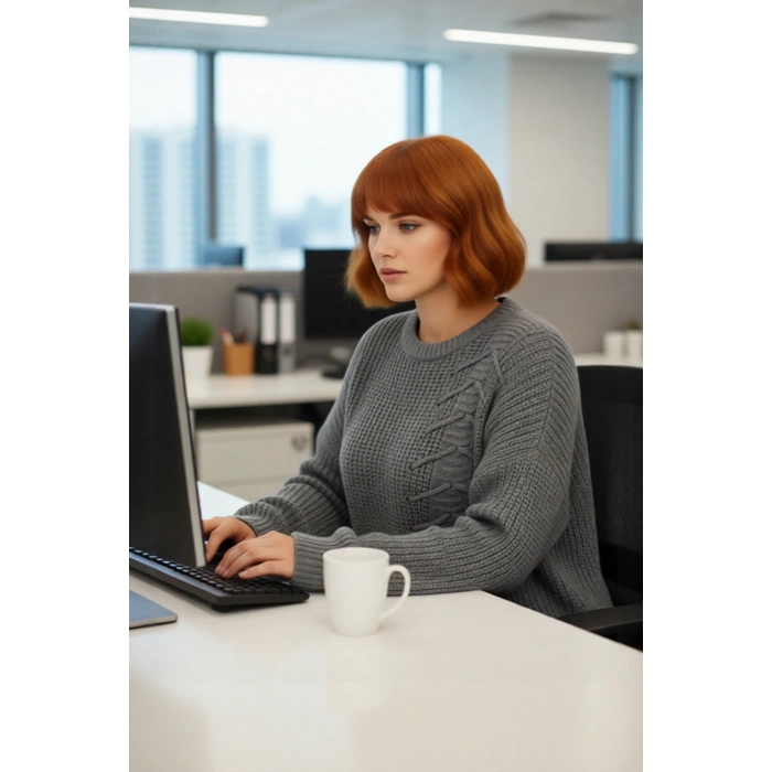 Kadın Modern Antrasit Akrilik Triko Kazak Bağcık Detaylı Relaxed Kesim Kış Modası İçin Şık Seçim