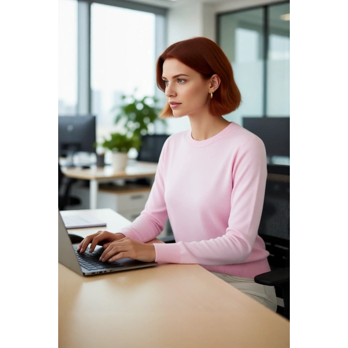 Kadın Modern Bisiklet Yaka İnce Triko Regular Kalıp Düz Dokuma Uzun Kol Kazak Modeli Kaliteli