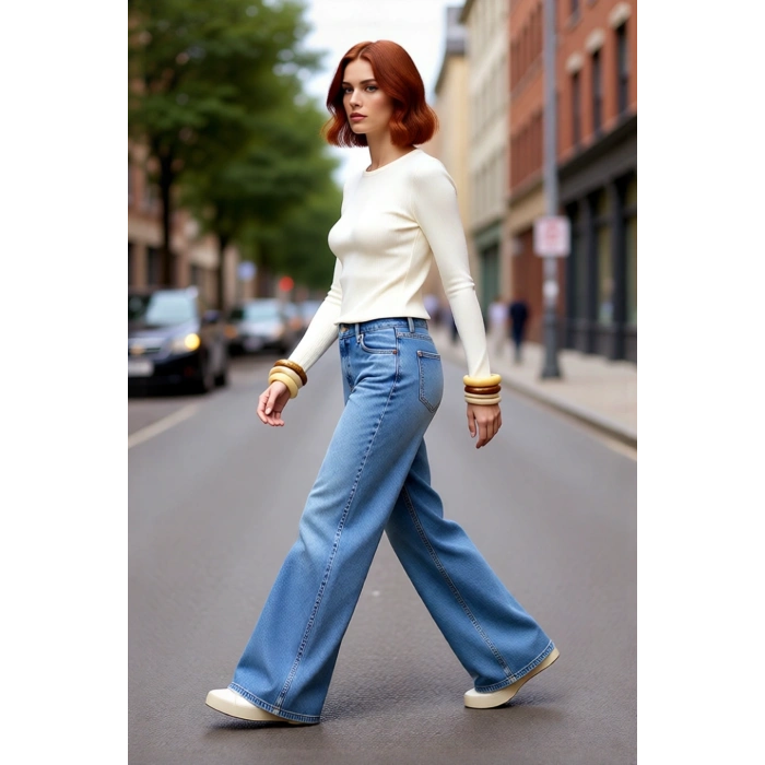 Kadın Modern Fitted Ekru Triko Üst Bisiklet Yaka İnce Yapılı Günlük Şıklık İçin Rahat Seçim