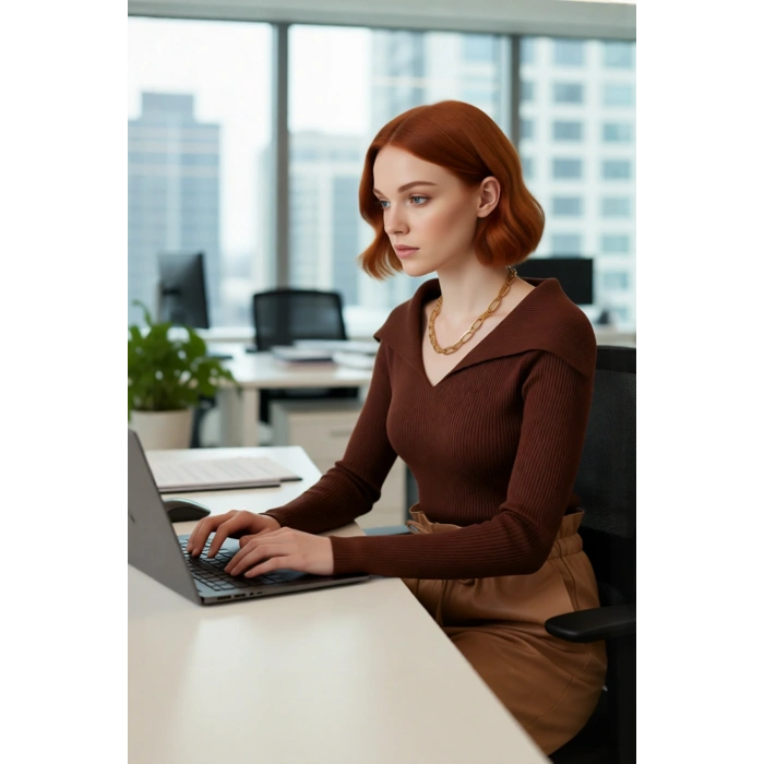 Kadın Modern Fitted Triko Bluz Devrik Carmen Yaka İnce Fitilli Dokuma Uzun Kol Crop Tasarım