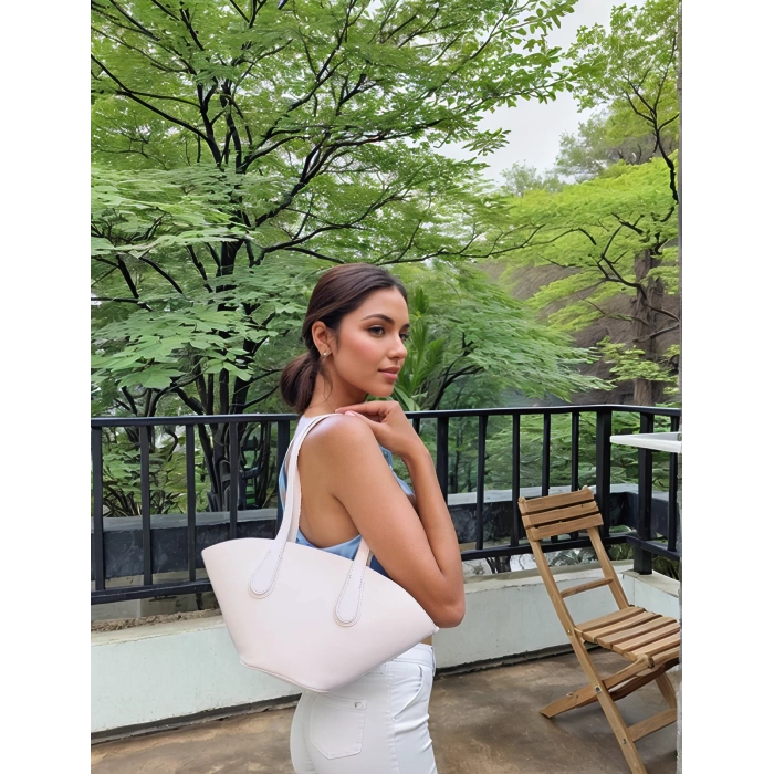 Kadın Modern Kesim Suni Deri Shopper Çanta El Ve Omuz Kullanımı İçin Mükemmel Uyum Mükemmel Uyum