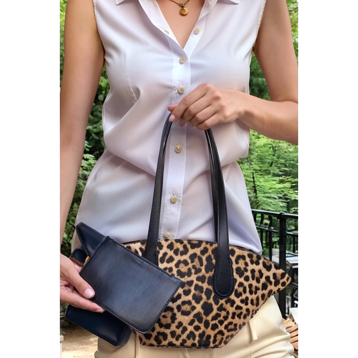 Kadın Modern Kesim Suni Deri Shopper Çanta El Ve Omuz Kullanımı İçin Mükemmel Uyum Mükemmel Uyum