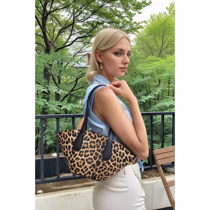 Kadın Modern Kesim Suni Deri Shopper Çanta El Ve Omuz Kullanımı İçin Mükemmel Uyum Mükemmel Uyum