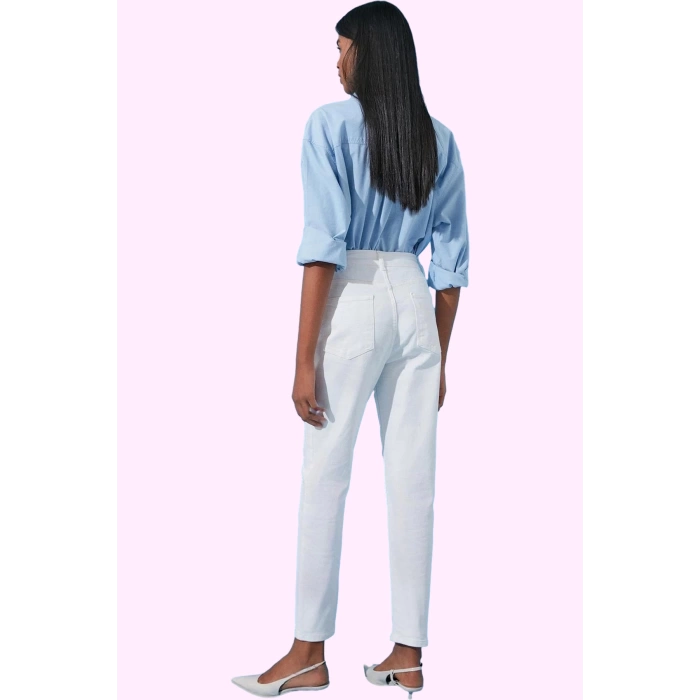 Kadın Mom Jean Regular Boy Yüksek Bel Denim Casual Stil Günlük Kullanım Yaz Aylarının Vazgeçilmezi