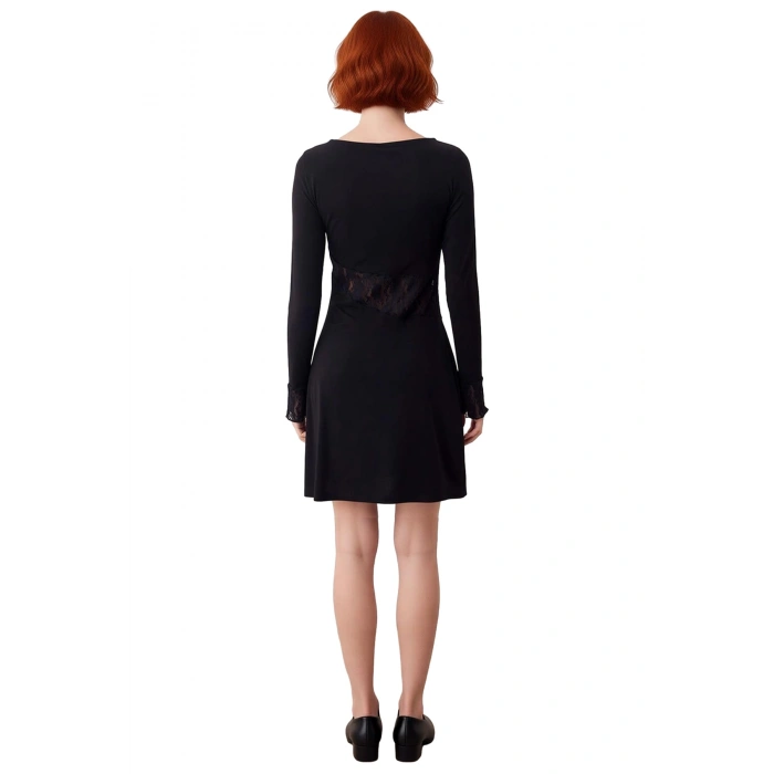 Kadın Örme Kumaş Bodycon Kayık Yaka Uzun Kollu Mini Elbise Günlük ve Özel Anlar İçin İdeal Seçim