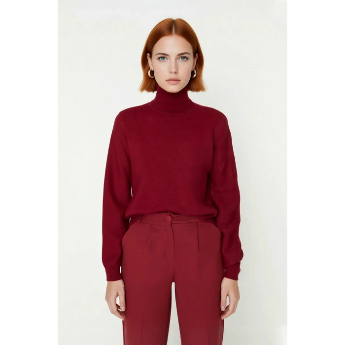 Kadın Oversize Balıkçı Yaka Basic Triko Kazak Kışlık Soğuk Havalar İçin İdeal Şıklık Ve Rahatlık