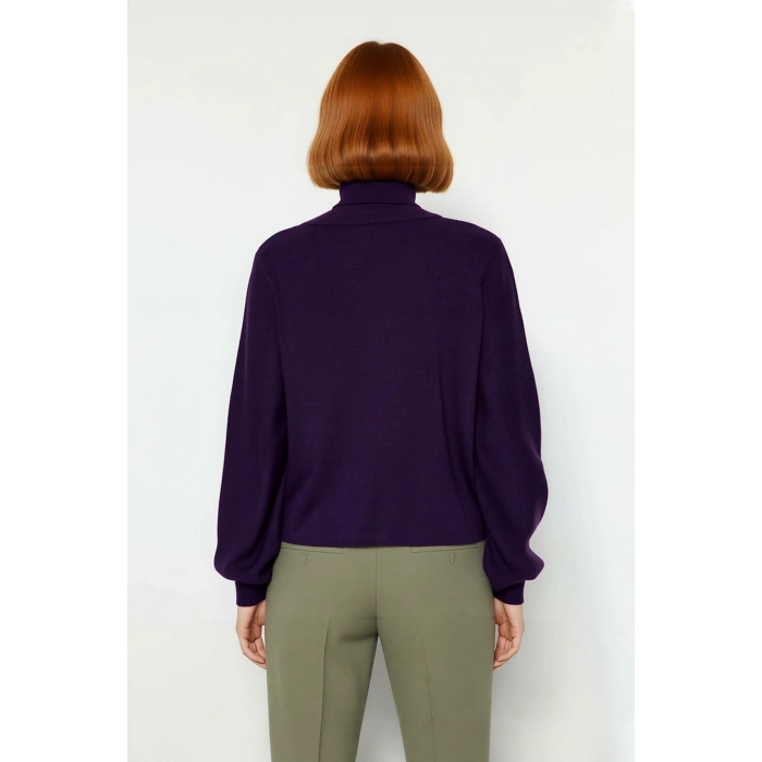 Kadın Oversize Balıkçı Yaka Basic Triko Kazak Kışlık Soğuk Havalar İçin İdeal Şıklık Ve Rahatlık