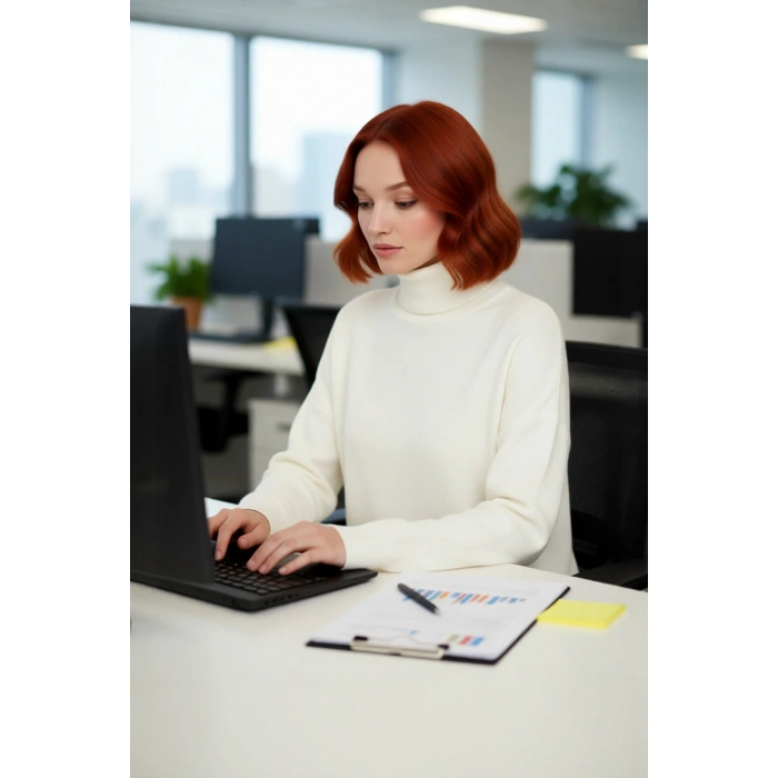 Kadın Oversize Balıkçı Yaka Düşük Kol Akrilik Triko Kazak Kış Sezonu İçin Uzun Basic Model