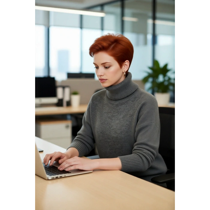 Kadın Oversize Balıkçı Yaka Düşük Kol Triko Kazak Kışlık Soğuk Hava Şıklığı Rahat Giyim Kaliteli