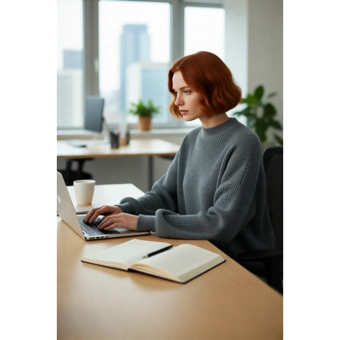 Kadın Oversize Balon Kol Selanik Dokuma Bisiklet Yaka Uzun Düz Basic Triko Kazak 100% Akrilik