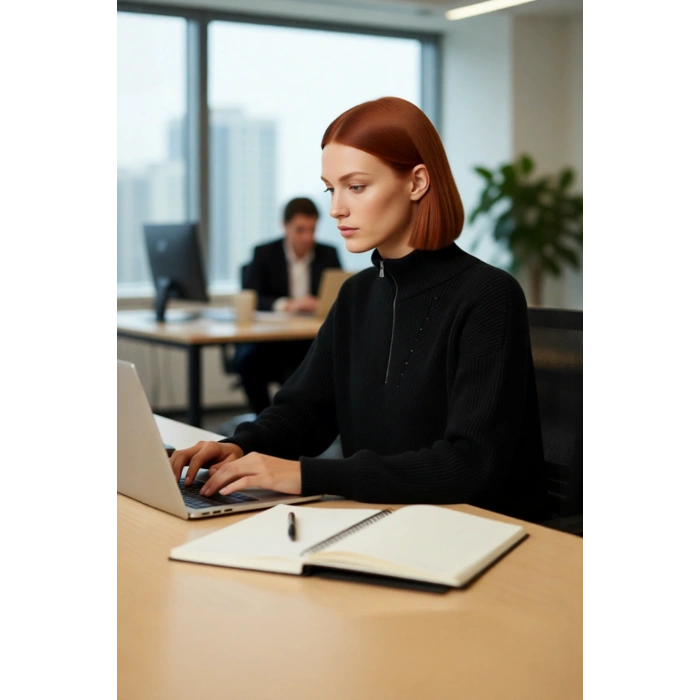 Kadın Oversize Basic Dokulu Uzun Kollu Fermuarlı Dik Yaka Selanik Örgü Triko Kazak Kaliteli