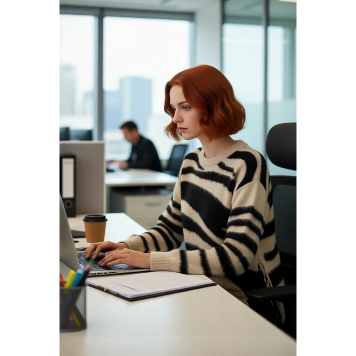 Kadın Oversize Basic Zebra Desenli Akrilik Triko Kazak Günlük Şıklık İçin İdeal Bir Seçimdir