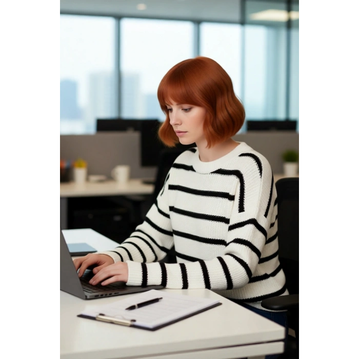 Kadın Oversize Bisiklet Yaka Çizgili Triko Kazak Kış Günleri İçin İdeal Şıklık ve Konfor Sunuyor