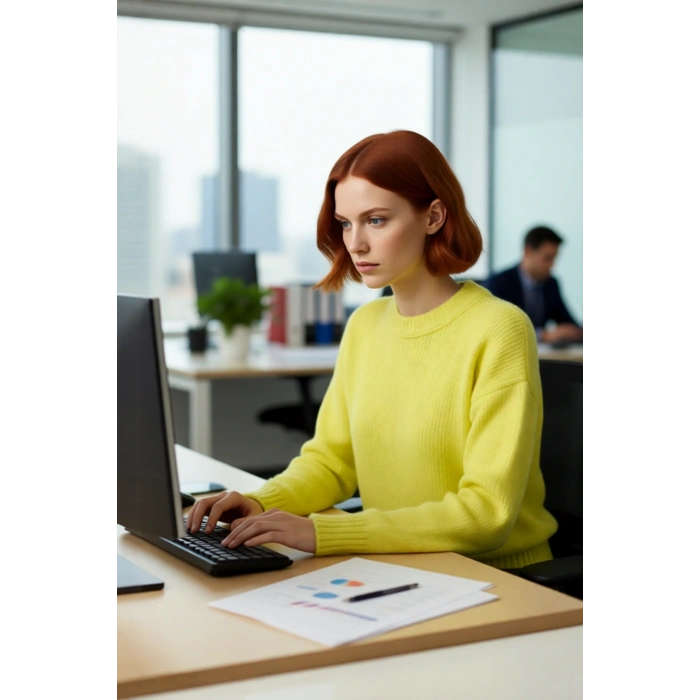 Kadın Oversize Bisiklet Yaka Düşük Kol Kalın Triko Kazak Kışlık Rahat Şık Günlük Kombinler İçin