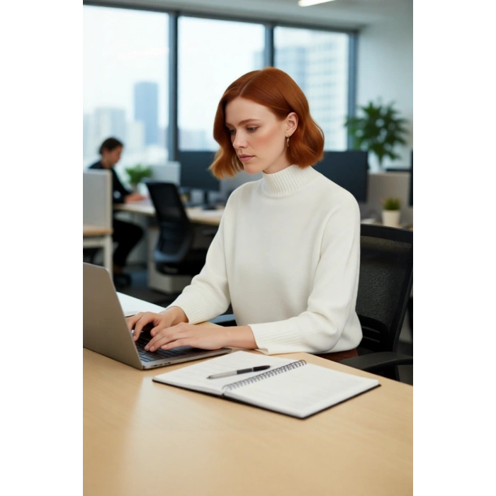 Kadın Oversize Dik Yaka Düz Triko Kazak Uzun Boylu ve Düşük Kollu Kışlık Rahat Günlük Giyim