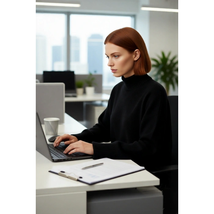 Kadın Oversize Dik Yaka Kışlık Triko Kazak Düz Düşük Kol Modern ve Şık Günlük Kombinler İçin