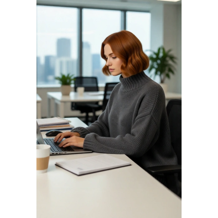 Kadın Oversize Dik Yaka Triko Kazak Soğuk Günlerde Konforlu ve Rahat Bir Görünüm Sunar Kaliteli