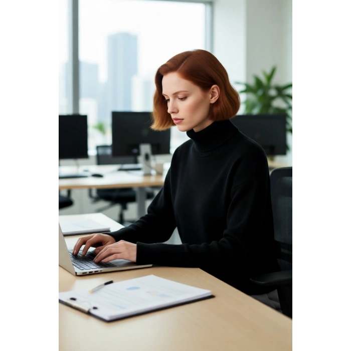 Kadın Oversize Dik Yaka Triko Kazak Standart Kollu Düz Desen Yumuşak Dokulu Crop Kışlık Rahatlık