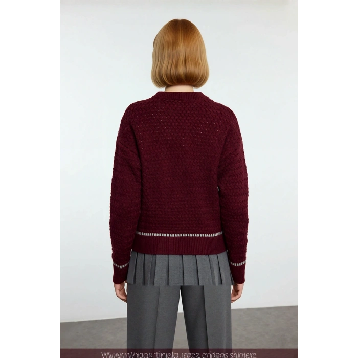 Kadın Oversize Düşük Kol Bisiklet Yaka Triko Kazak Modern Basic Şıklık Günlük Kombinlerin Anahtarı