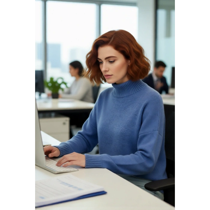 Kadın Oversize Düşük Kol Dik Yaka Uzun Triko Kazak Basic Modern Rahat Kış Günlük Şıklığı Sunar