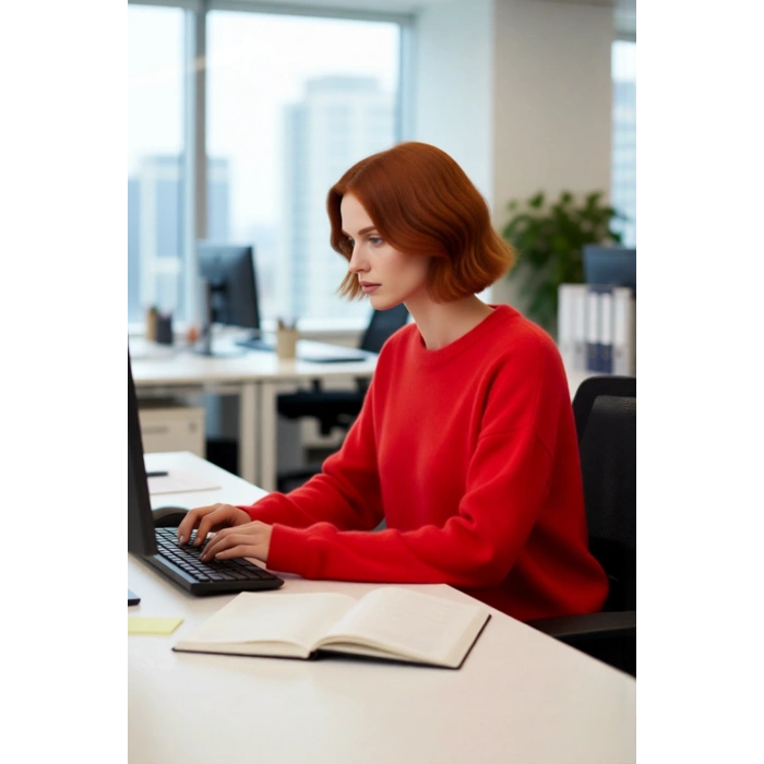 Kadın Oversize Düz Triko Kazak Bisiklet Yaka Düşük Kol Tasarımıyla Kışlık Şıklık Sunar Kaliteli