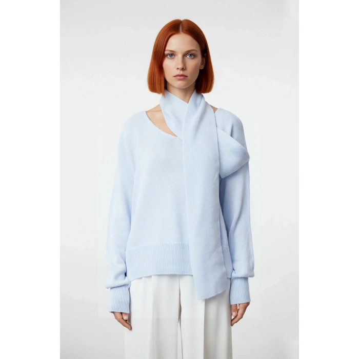 Kadın Oversize İki Parça Şal Yaka Uzun Kol Basic Triko Kazak Kış Günleri İçin Şık Ve Rahat Seçim