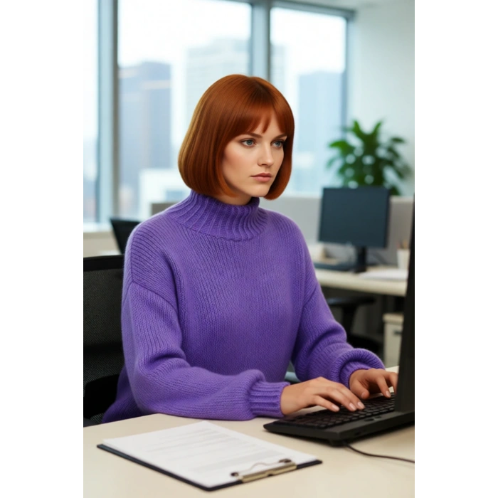 Kadın Oversize Kalın Dik Yaka Triko Kazak Kışlık Soğuk Havalarda Konforlu Günlük Stil Kaliteli