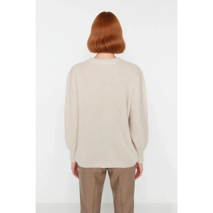 Kadın Oversize Kalıp Düşük Kol Bisiklet Yaka Triko Kazak Basic Rahat Kışlık Stil Seçimi Kaliteli