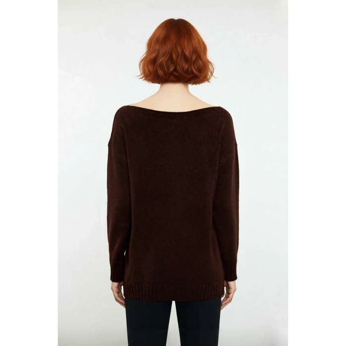 Kadın Oversize Kayık Yaka İnce Triko Kazak Günlük Kombinler İçin Şık Ve Rahat Bir Seçim Kaliteli