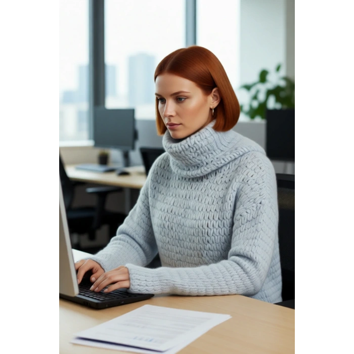 Kadın Oversize Kesim Balıkçı Yaka Düz Triko Kazak Rahat Dokusuyla Kış Aylarının Vazgeçilmezi