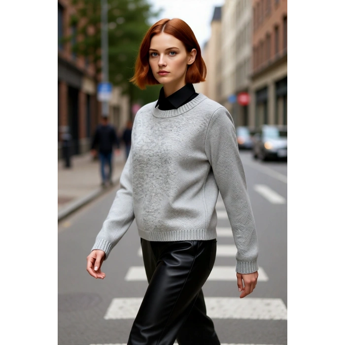 Kadın Oversize Kesim Düğme Detaylı Yumuşak Dokulu Rahat Triko Kazak Kış Modasına Uygun Şık Seçim