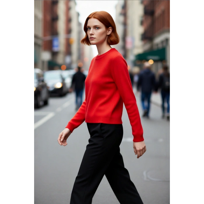 Kadın Oversize Kesim Düğme Detaylı Yumuşak Dokulu Rahat Triko Kazak Kış Modasına Uygun Şık Seçim