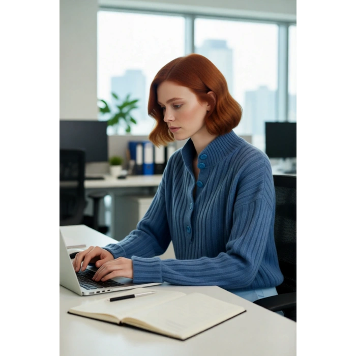 Kadın Oversize Kesim Düşük Kol Dik Yaka Fitilli Triko Kazak Kışlık Rahat ve Şık Günlük Kombinler