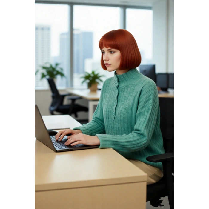 Kadın Oversize Kesim Düşük Kol Dik Yaka Fitilli Triko Kazak Kışlık Rahat ve Şık Günlük Kombinler