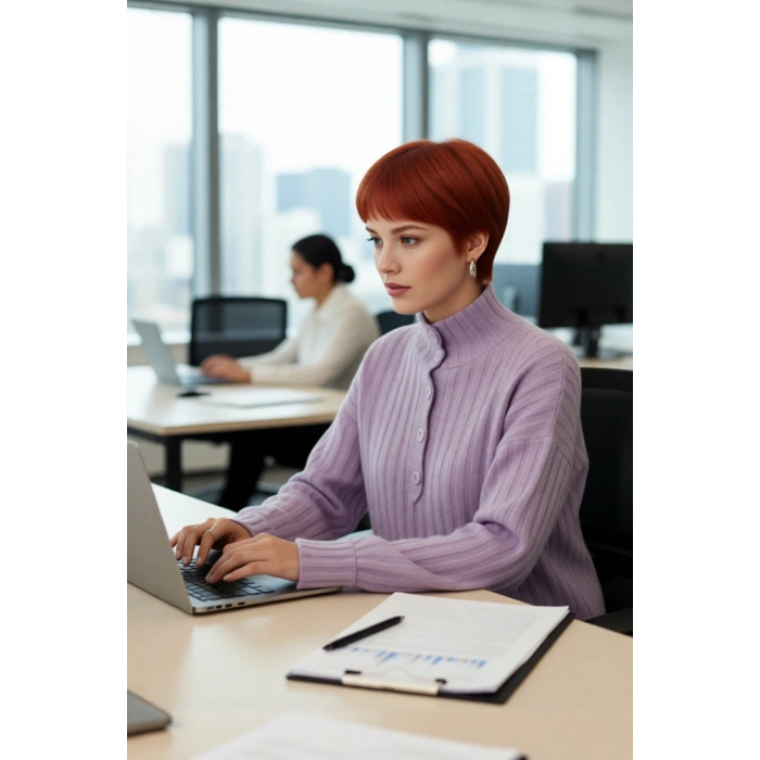 Kadın Oversize Kesim Düşük Kol Dik Yaka Fitilli Triko Kazak Kışlık Rahat ve Şık Günlük Kombinler