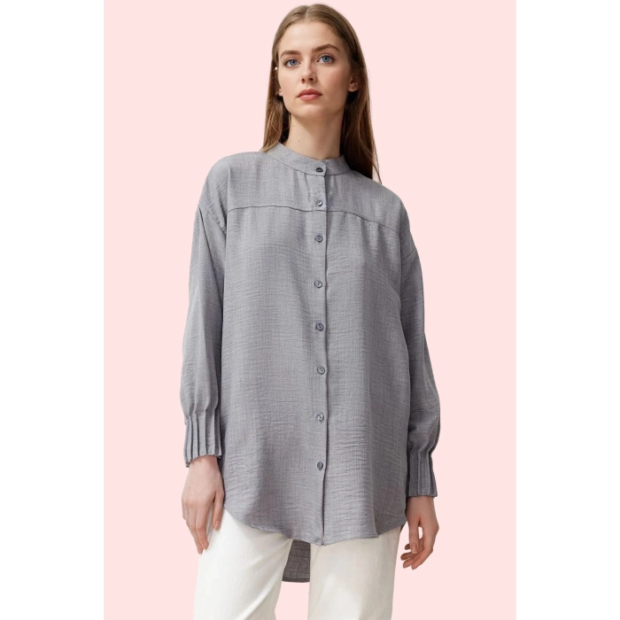 Kadın Oversize Keten Aerobin Dokuma Gömlek Ramadan Koleksiyonu Günlük Stil Kaliteli Malzeme