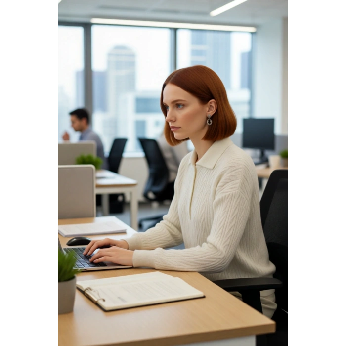 Kadın Oversize Triko Polo Yaka Saç Örgü Düşük Kollu Rahat Kışlık Basic Stil Kazak Kaliteli